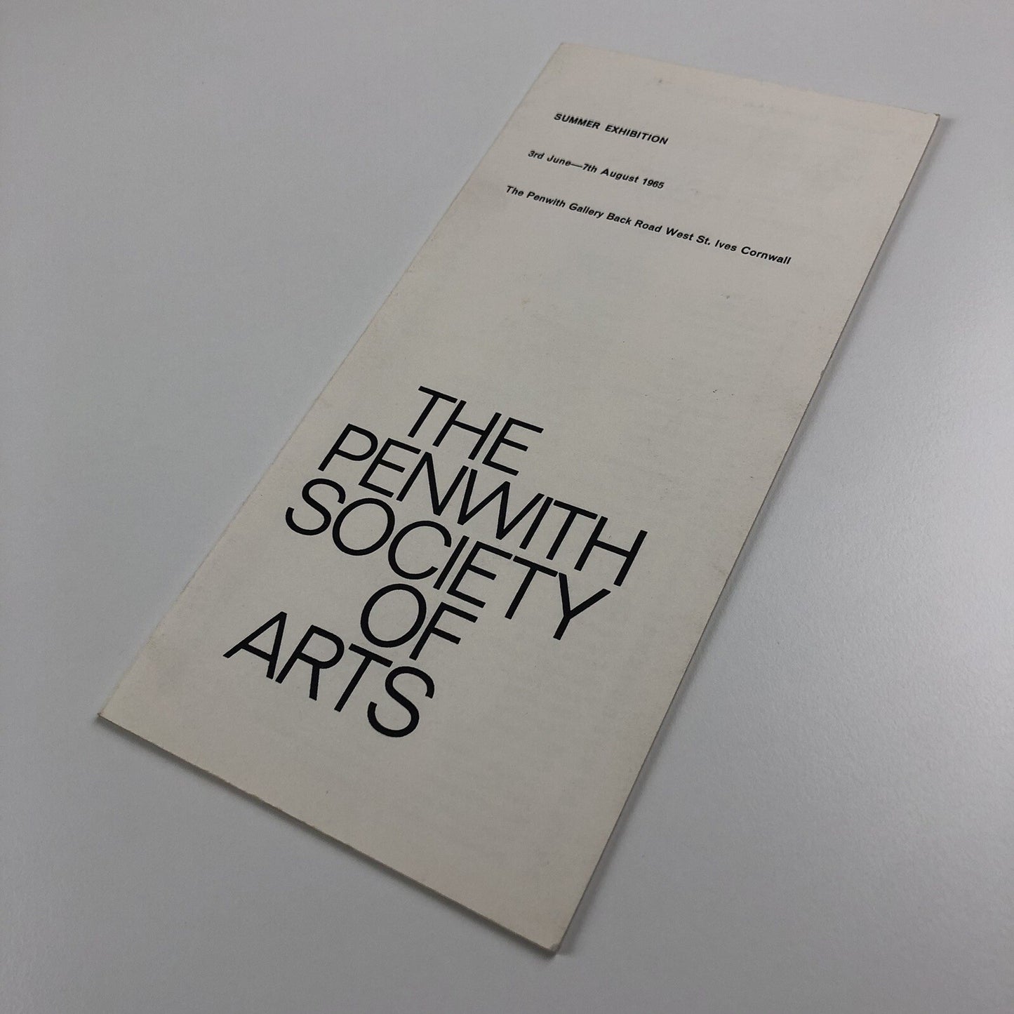 Folded card – The Penwith Society of Arts Summer Exhibition, 1965