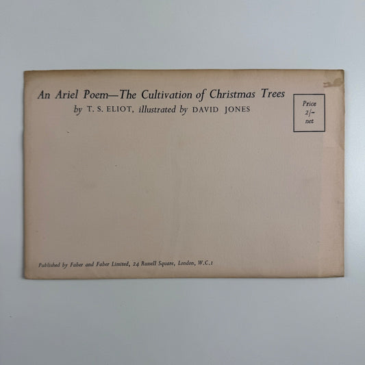 An Ariel Poem - Cultivation of Christmas Trees T.S. Eliot illustrated by David Jones 1954 unopened envelope