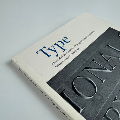 Type Journal Association A Journal of the Association Typographique Internationale ATypI Vol 2, No 1, 1998