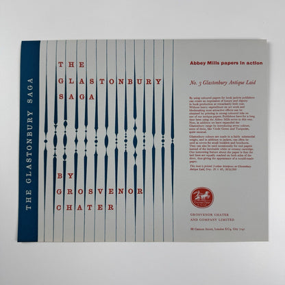 Paper sample – bookjacket – No 3 Glastonbury Antique Grosvenor Chater | Abbey Mills