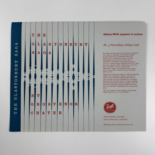 Paper sample – bookjacket – No 3 Glastonbury Antique Grosvenor Chater | Abbey Mills