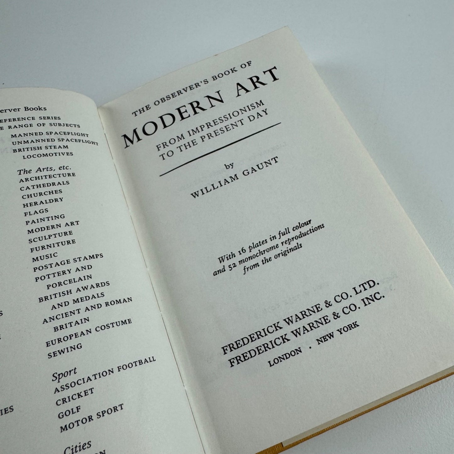The Observer’s Book of Modern Art by William Gaunt | Frederick Warne, 1976 second reprint