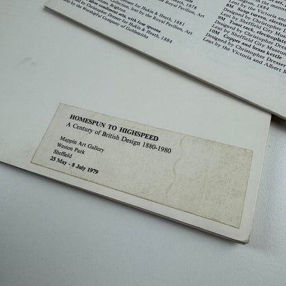 Homespun to Highspeed. A century of British design 1880 to 1980 exhibits list