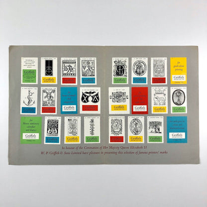 Famous Printers' Marks: folder for the series of stamps | W.P. Griffiths & Sons
