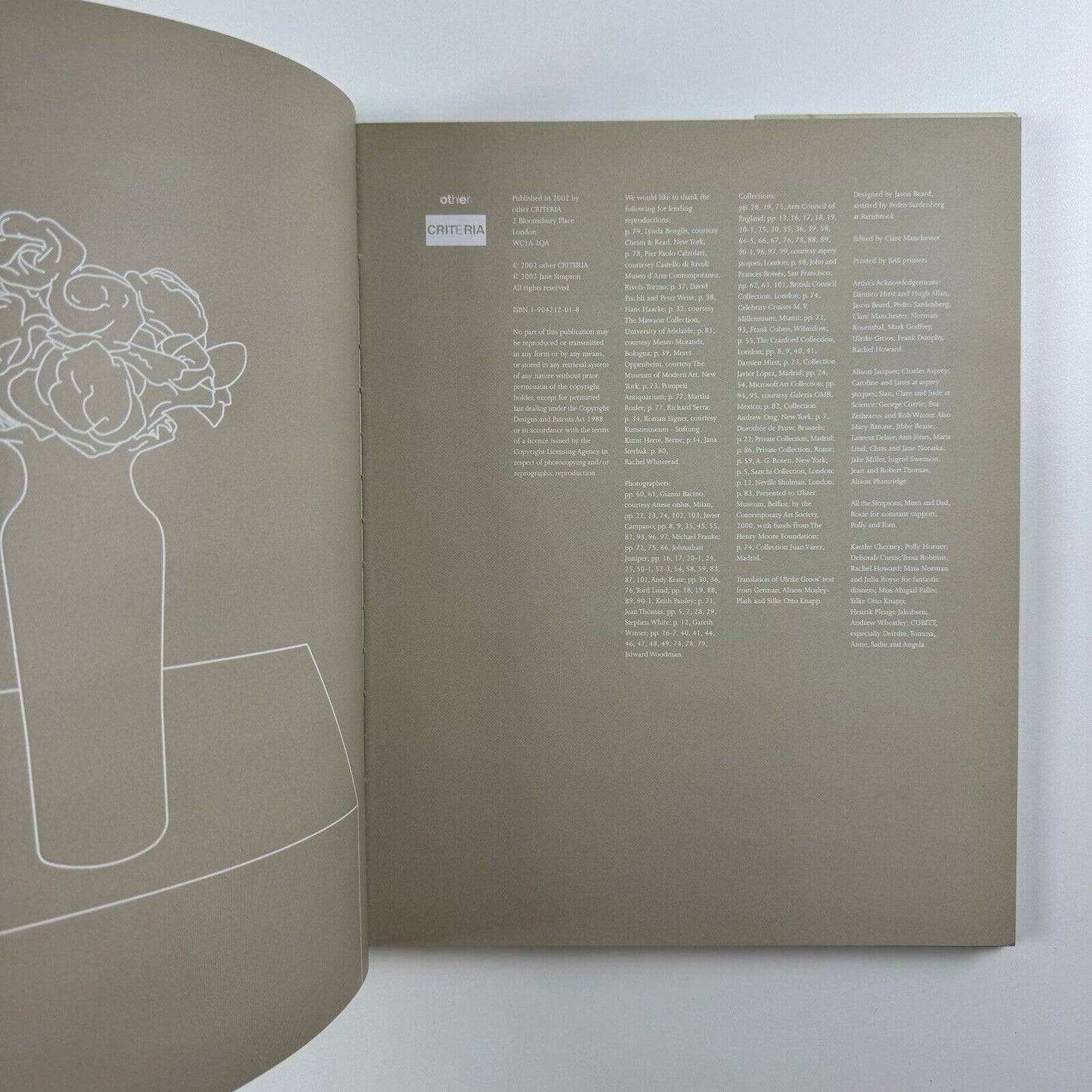 Jane Simpson – Fresh Fresher | Gagosian 2002 private view invitation and folding sheet