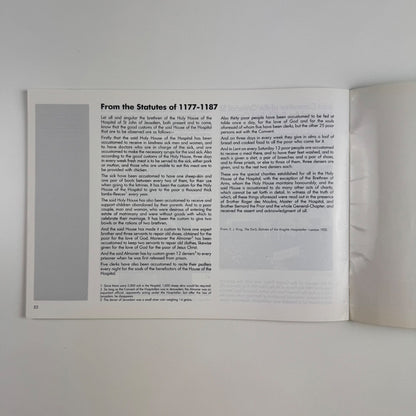 A Brief History of The Order of St John compiled by Pamela Willis, 1994