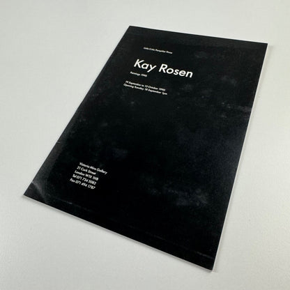 Kay Rosen. Painting 1990. Little Critic Pamphlet Three Victoria Miro Gallery