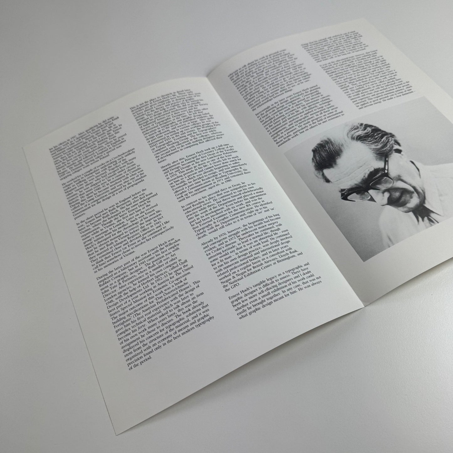 Obituary for Ernest Hoch by Michael Twyman, Department of Typography & Graphic Communication,  University of Reading, June 1985