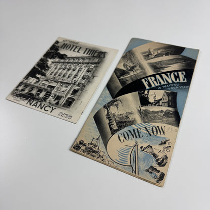 Ephemera x 2 leaflets Grand Hotel Thiers and general France travel mid 20C