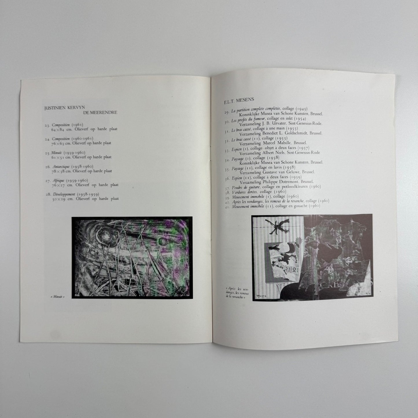 Leaflet Vijk Belgische Schilders uit Londen (Five Belgium painters) Maurice Jadot, Lucette Heseux, J. Kervyn de Meerendré, Marcelle van Caillie | Mesens 1961