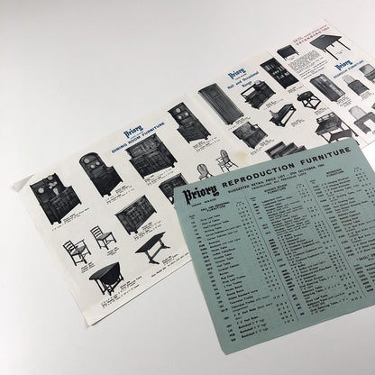Priory hand waxed reproduction furniture | Leaflet and price list, 1964