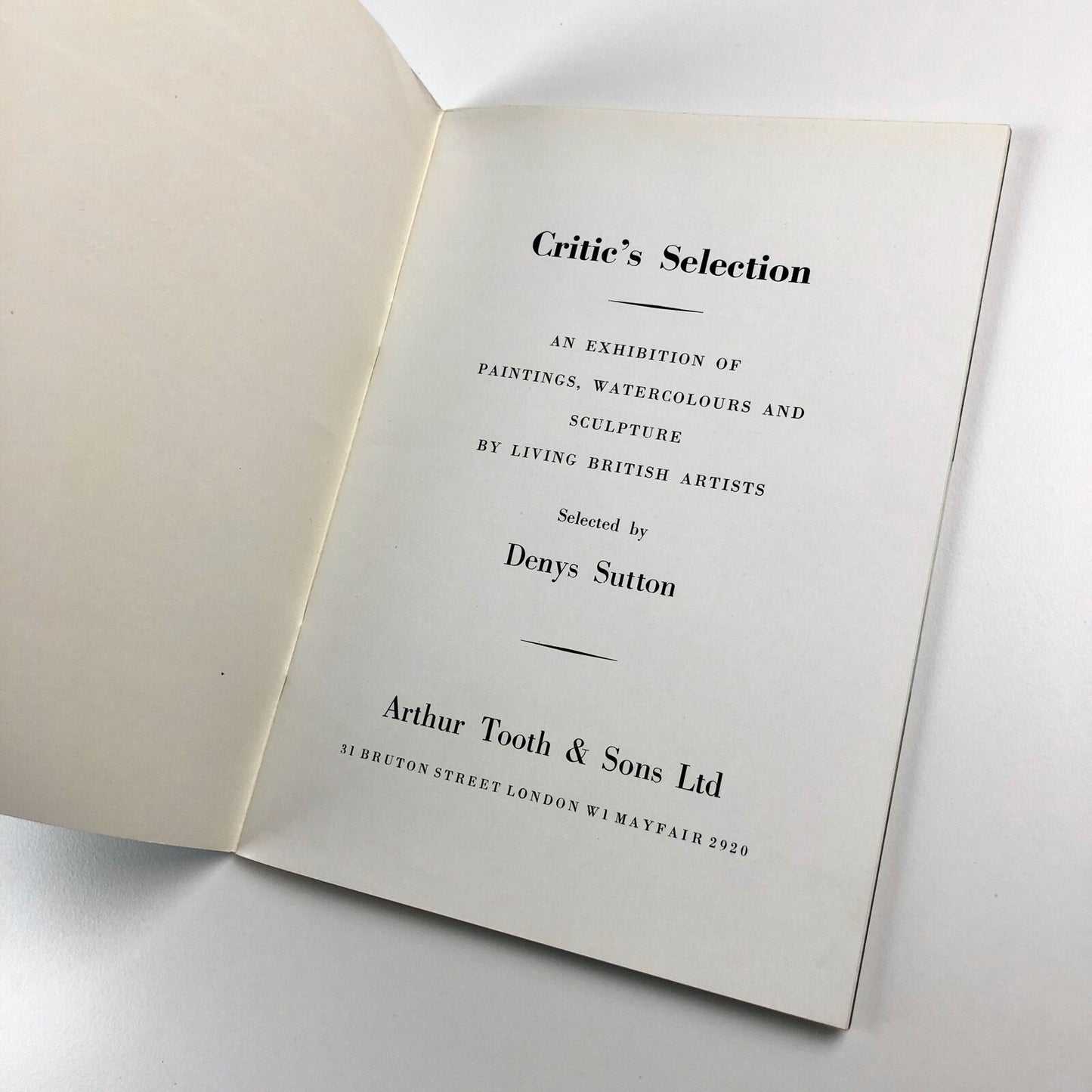 Critic's Selection: Living British Artists | Arthur Tooth, 1960 | Selected by Denys Sutton