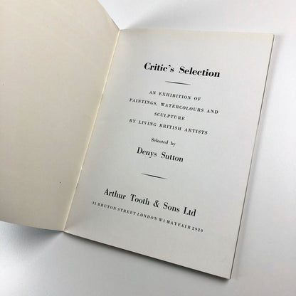 Critic's Selection: Living British Artists | Arthur Tooth, 1960 | Selected by Denys Sutton