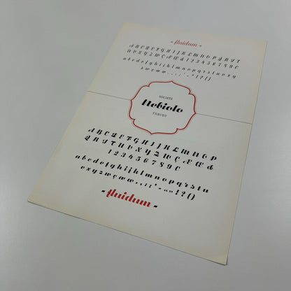 Type specimen sheet for Fluidum | Type design by Alessandro Butto | Societá Nebiolo