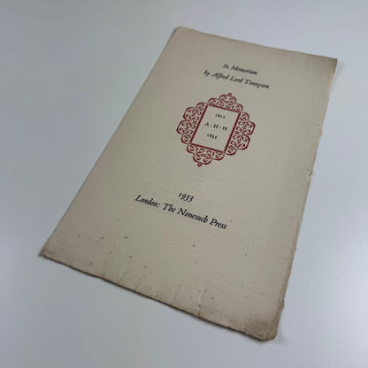 Prospectus for In Memoriam by Alfred Lord Tennyson. The Nonesuch Press, 1933