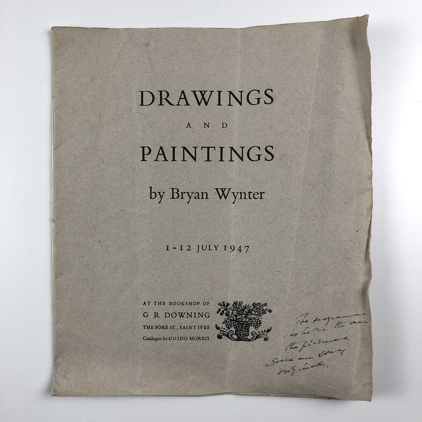 Catalogue Drawings and Paintings by Bryan Wynter | Guido Morris, St Ives catalogue leaflet 1947