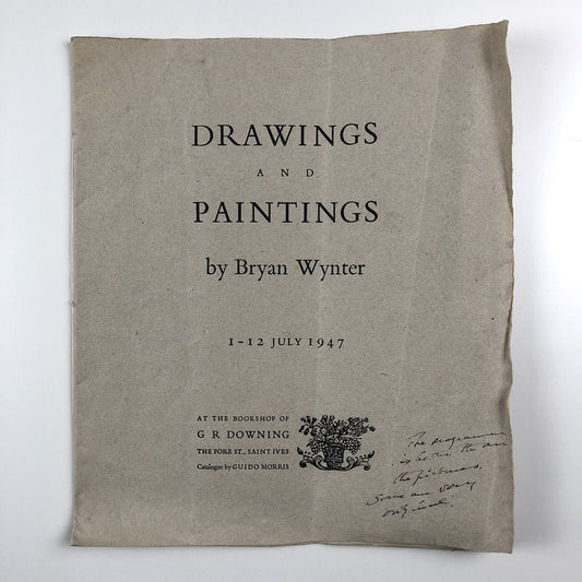 Catalogue Drawings and Paintings by Bryan Wynter | Guido Morris, St Ives catalogue leaflet 1947