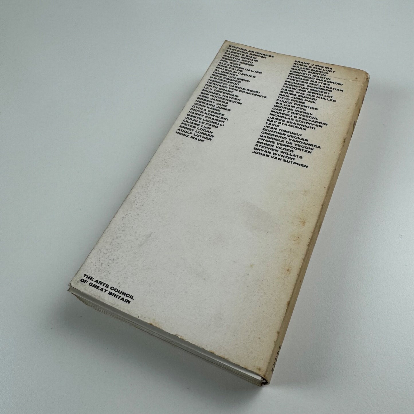 Kinetics. Catalogue to accompany the Arts Council exhibition on kinetic art held at the Hayward Gallery, London 1970. Catalogue design by Crosby/Fletcher and Forbes