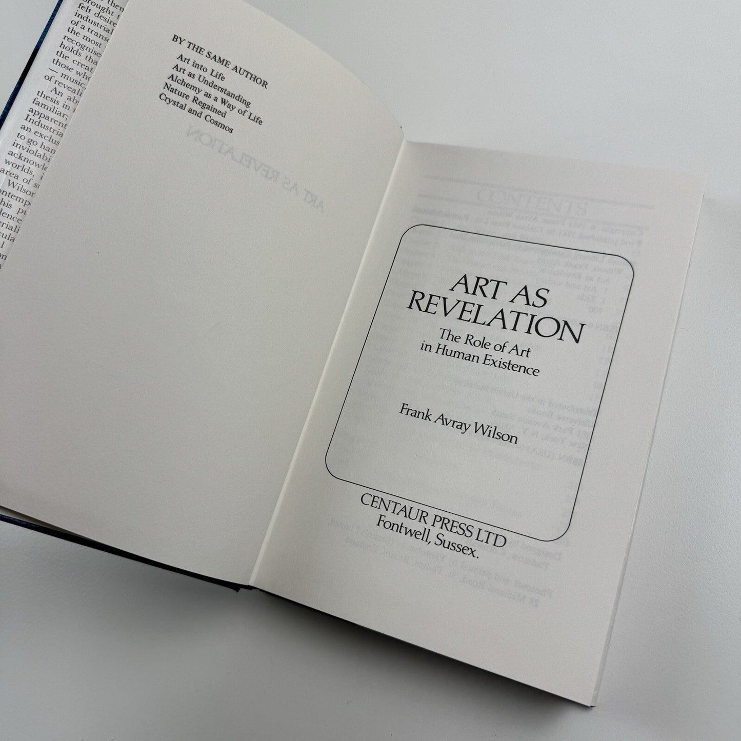 Art as Revelation | Frank Avray Wilson | Centaur Press 1981