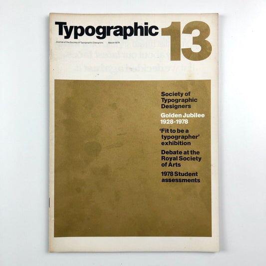 Typographic 13. Journal of the Society of Typographic Designers March 1979