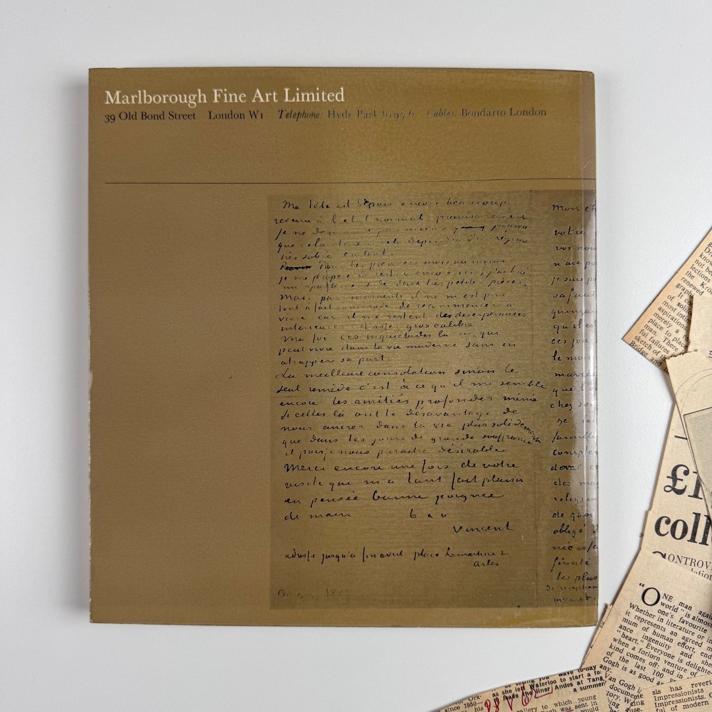 Van Gogh's Life in Drawings / Relationship with Signac Marlborough May/June 1962 includes press clippings and private view invite