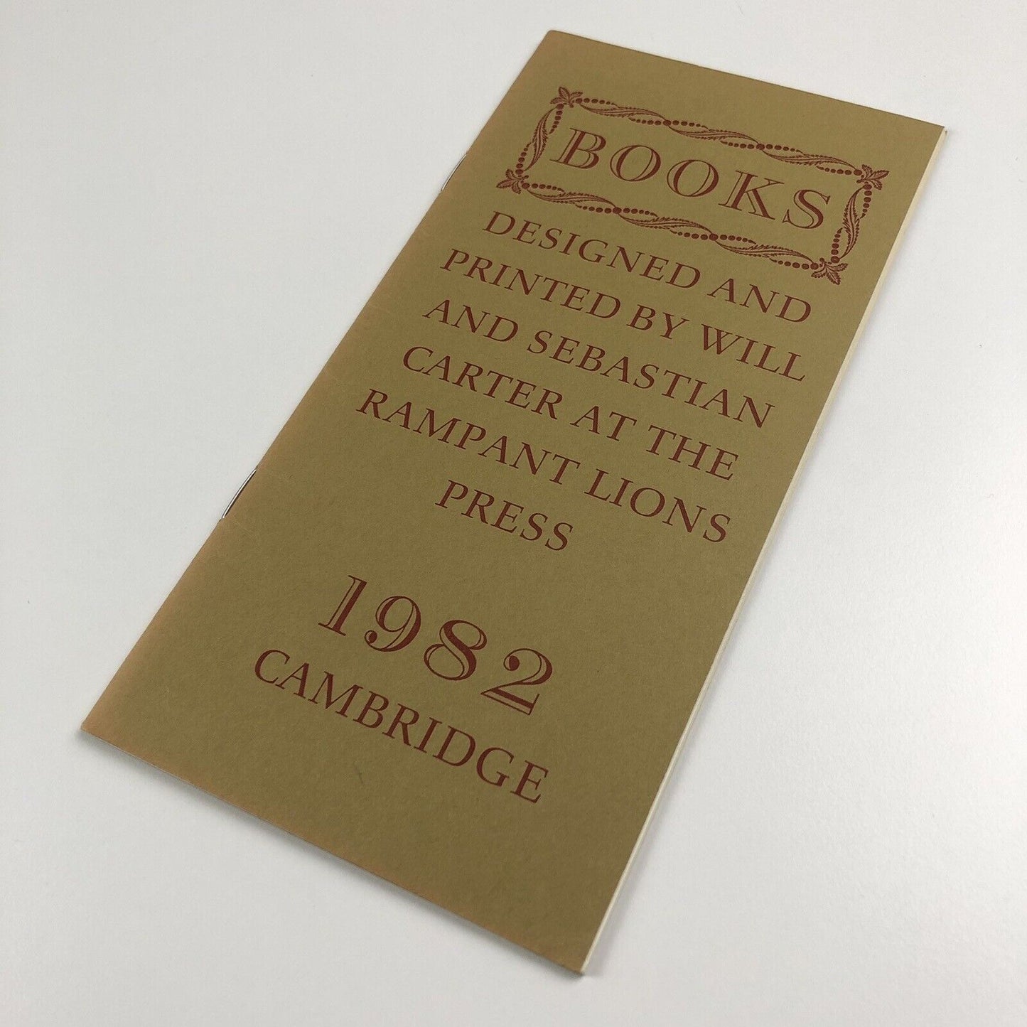 Rampant Lions Press – Books Designed and Printed by Will and Sebastian Carter | 1982