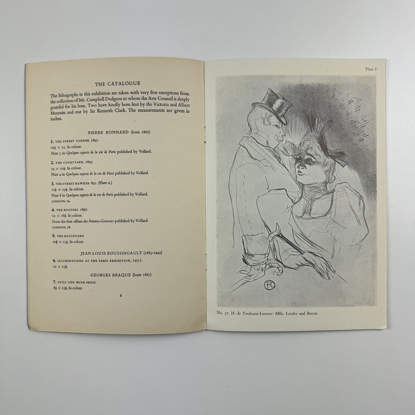 An Exhibition of French Lithographs from 1875 | Campbell Dodgson collection | Arts Council catalogue, 1947-8