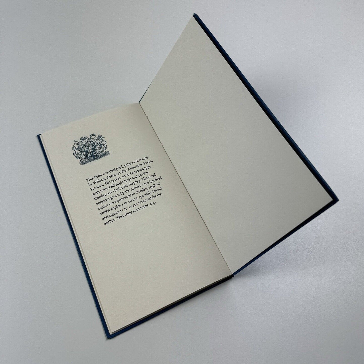 Bell Buoys. Poems by Jan Schreiber | William Rueter, The Aliquando Press, Toronto, 1998 | edition of 100 this being no. 54