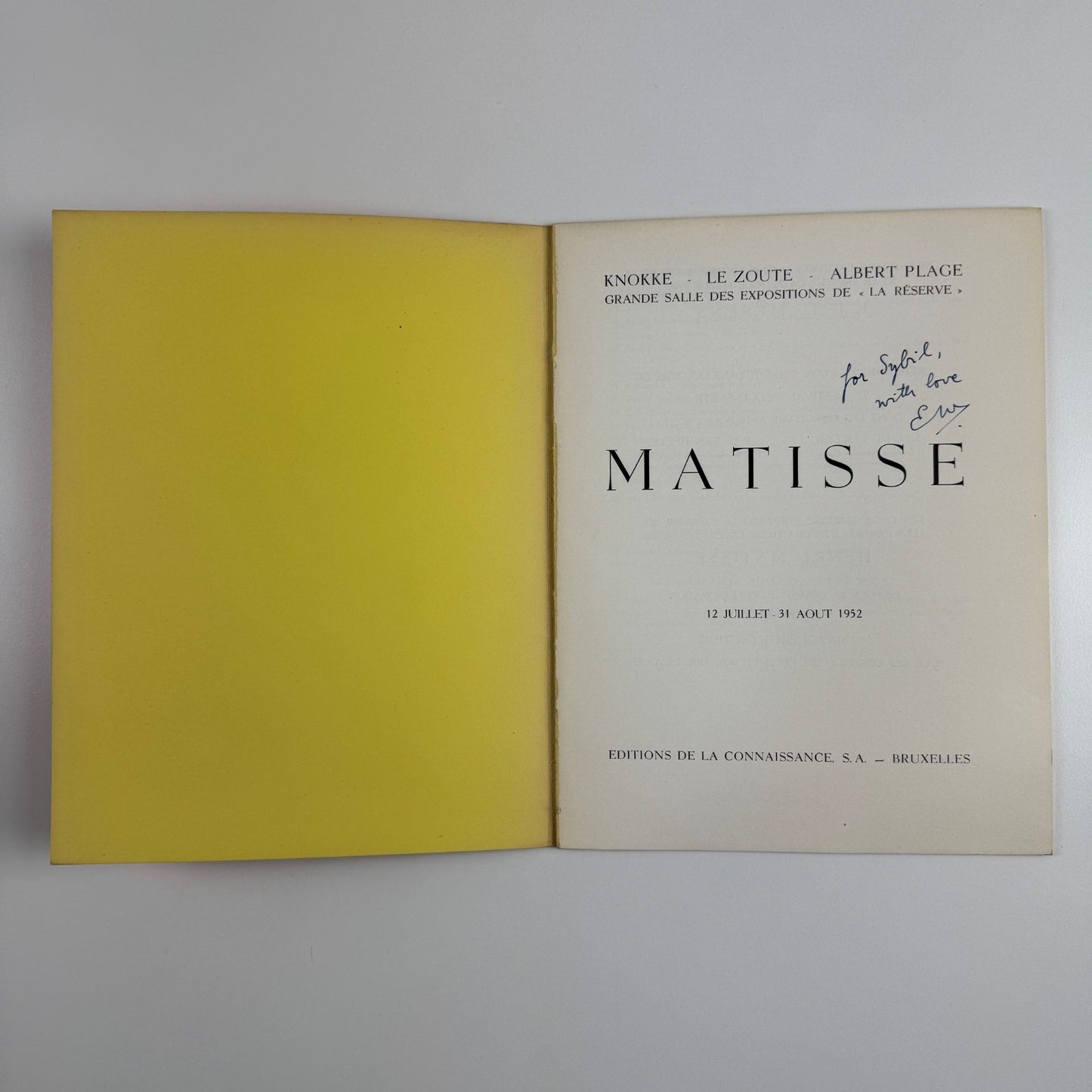 Henri Matisse | Knokke Le Zoute Albert Plage, 1952 inscribed by EM, possibly ELT Mesens