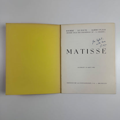 Henri Matisse | Knokke Le Zoute Albert Plage, 1952 inscribed by EM, possibly ELT Mesens