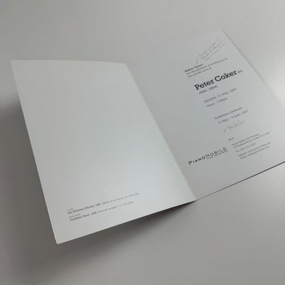 Private view invitation for Peter Coker RA | Piano Nobile 2007