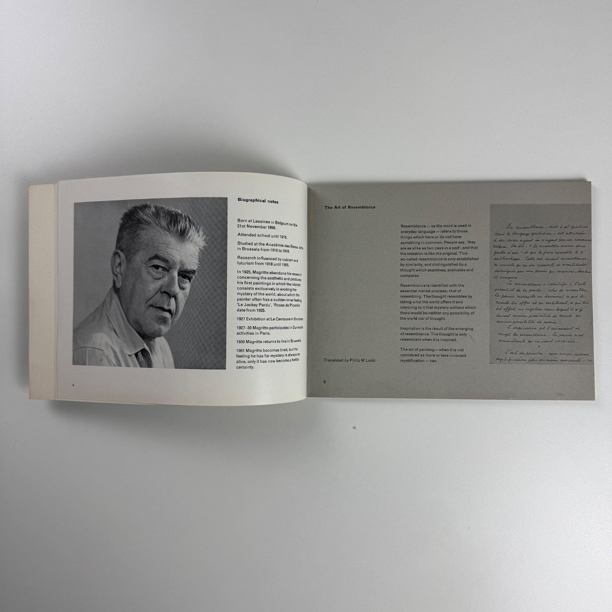 Rene Magritte. Paintings, Drawings, Gouaches | Obelisk Gallery, 1961 edited by Philip M. Laski | inscribed to the Belgian journalist Hugo van de Pierre by Magritte