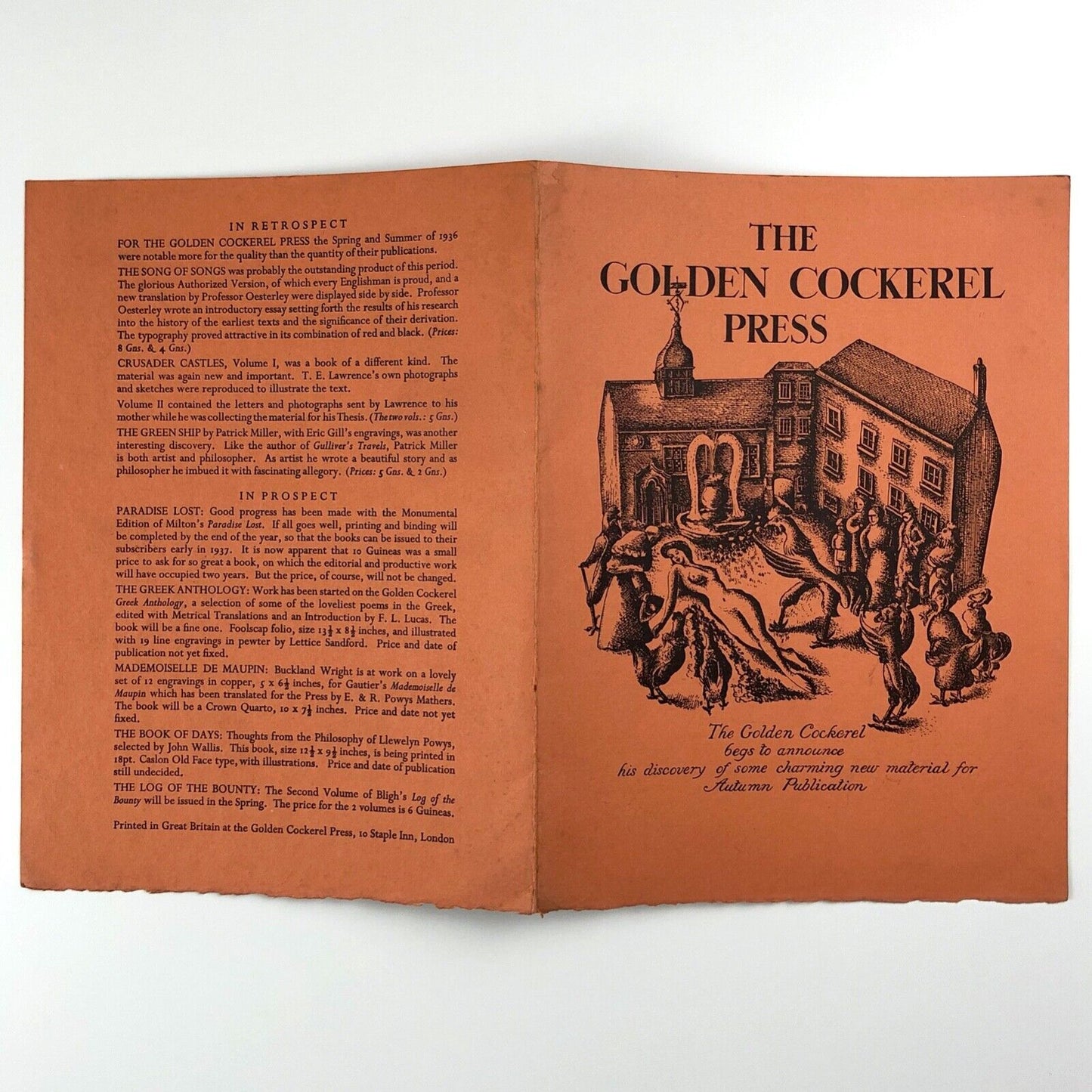 The Golden Cockerel Press prospectus | Autumn Publication, 1936