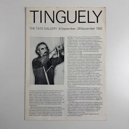 Gallery guide Tinguely |Tate Gallery 1982