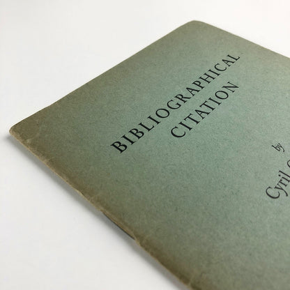 Bibliographical Citation by Cyril C. Barnard, 2nd edition | James Clarke & Co Ltd 1960