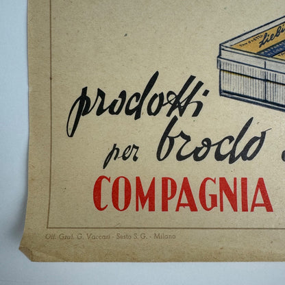 Liebig small paper advert 5 amici fidati Compagnia Italiana Liebig 1930s?