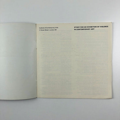 Study for an Exhibition of Violence in Contemporary Art | ICA London, 1964
