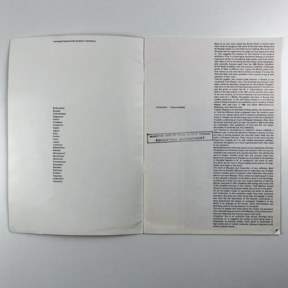 Lithographs by twenty-seven Soviet artists | Grosvenor Gallery catalogue, 1961
