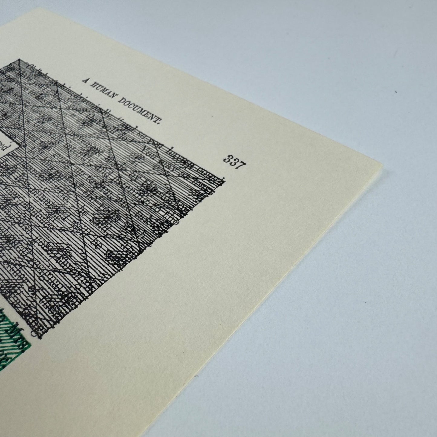 A Humument page 337 'that ensured' by Tom Phillips | The Tetrad Press, 1970