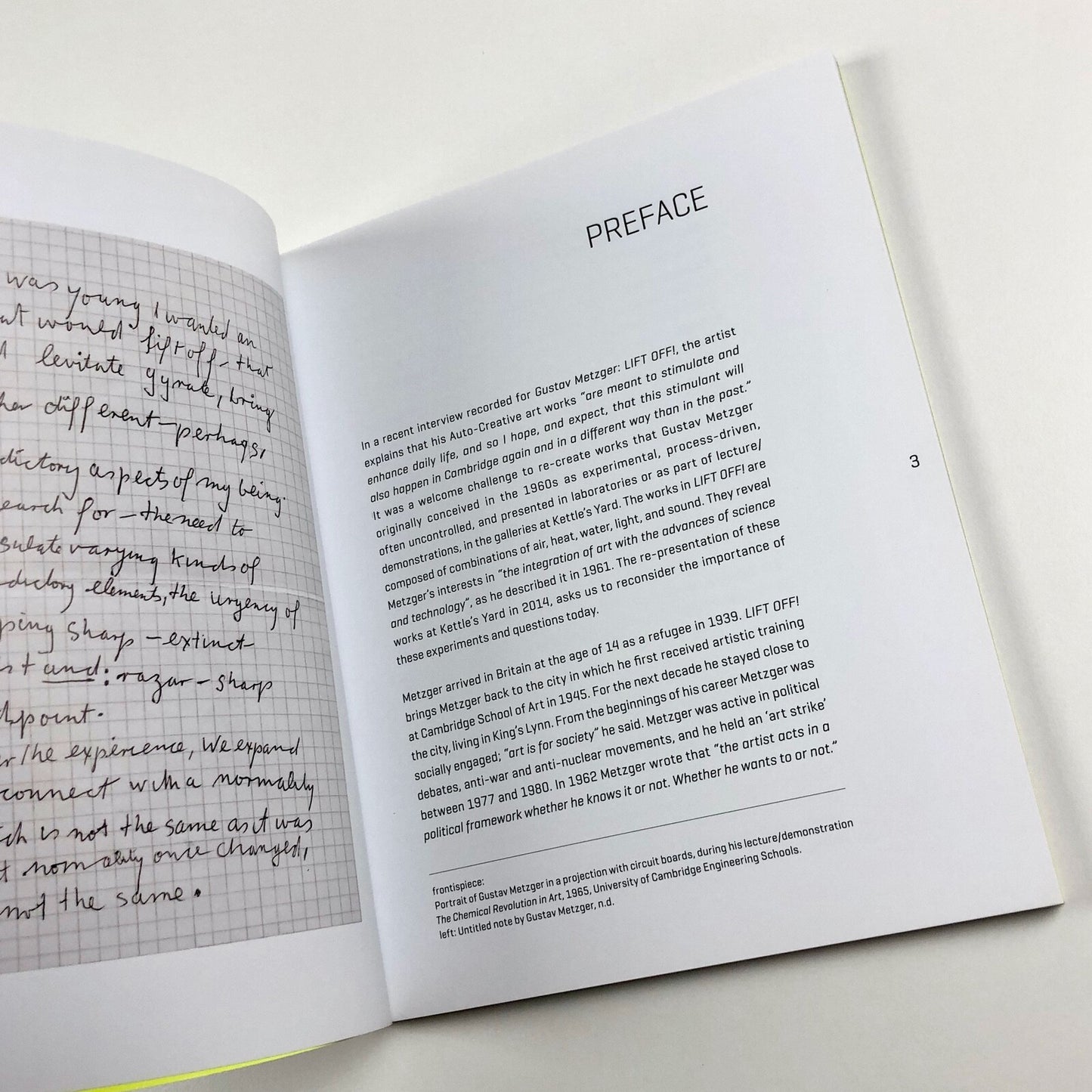 Gustav Metzger. Lift off! | Kettle's Yard, Cambridge exhibition catalogue, 2014