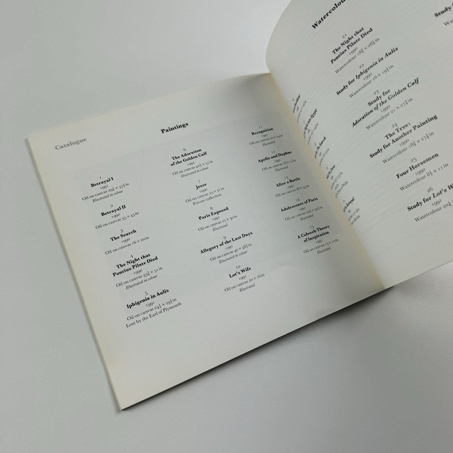 John Napper – Recent Paintings | Albermarle Gallery, 1991 catalogue