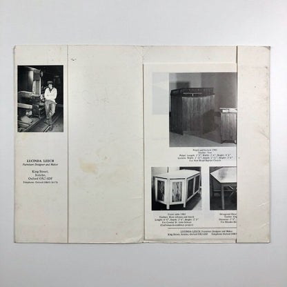 Lucinda Leech. Furniture Designer and Maker. Promotional folder with seven inserts - undated