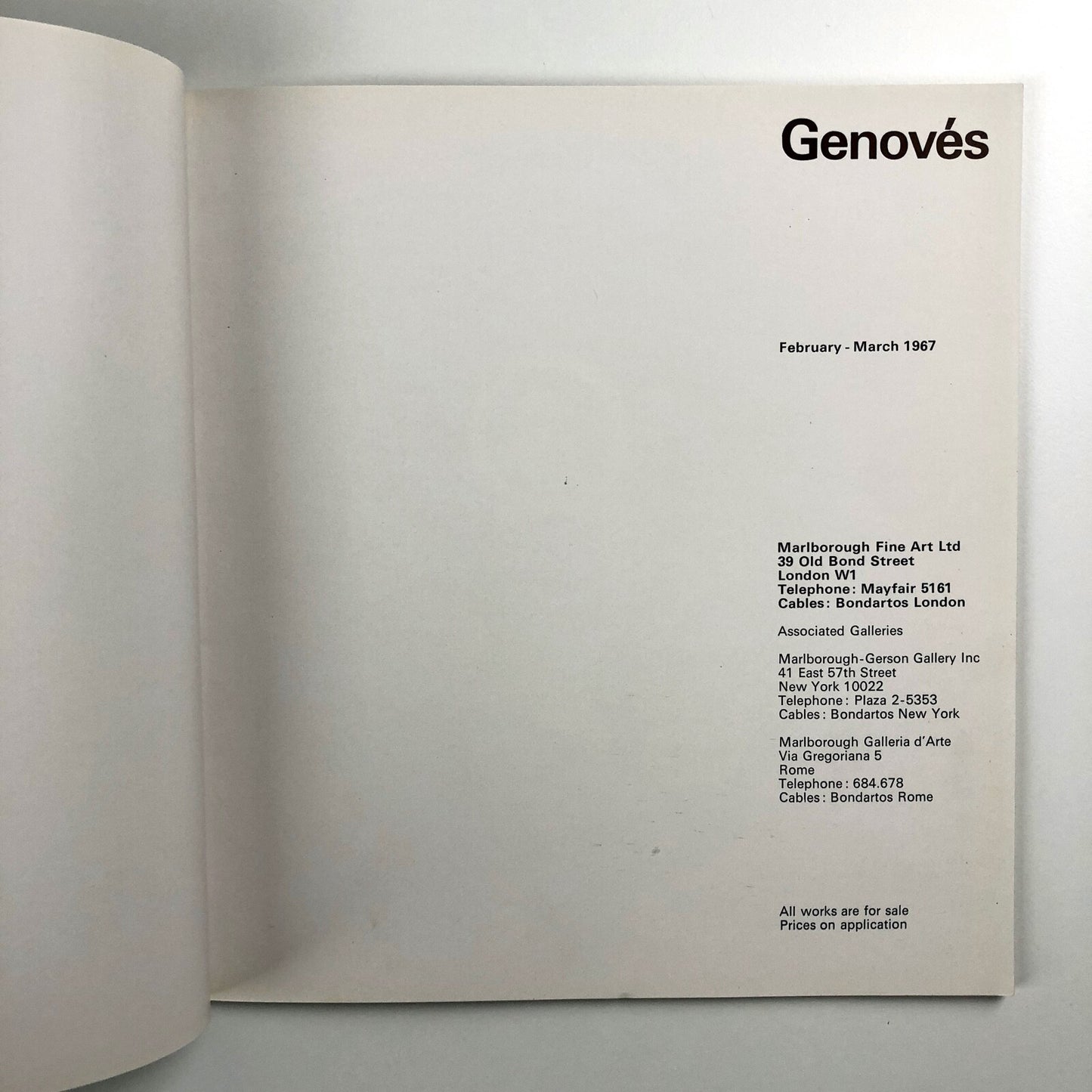 Juan Genovés | Marlborough Fine Art London exhibition catalogue, 1967