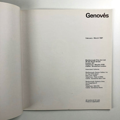 Juan Genovés | Marlborough Fine Art London exhibition catalogue, 1967