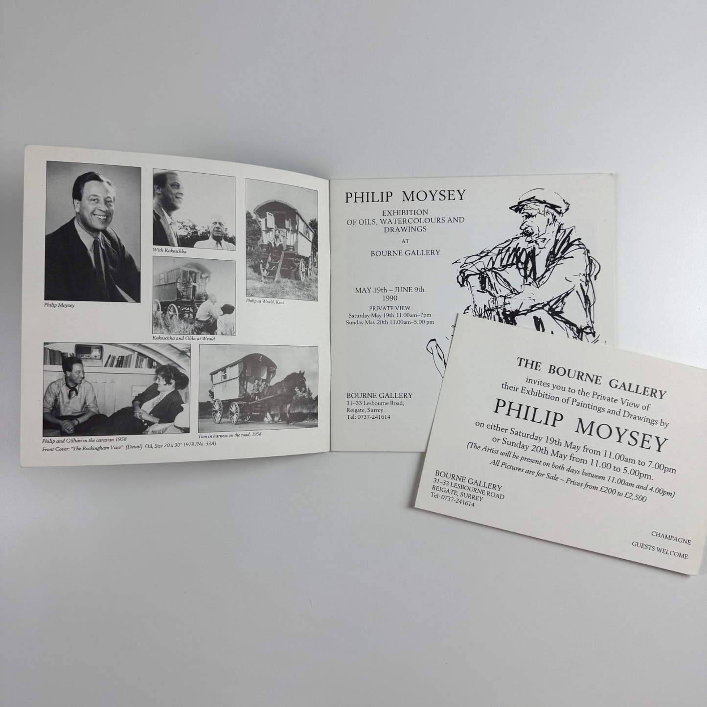Philip Moysey | Bourne Gallery, 1990 catalogue and PV invitation