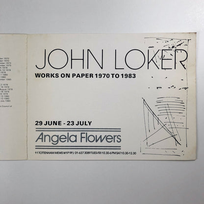 John Loker. Works on paper 1970 to 1983 | Angela Flowers, London | Folded card