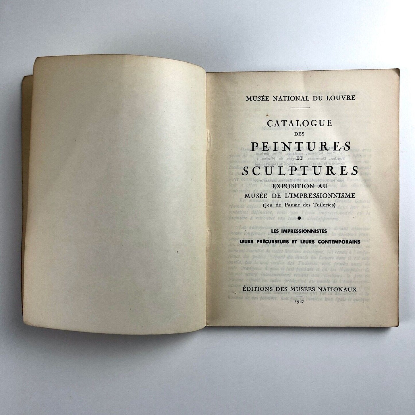 Catalogue des Peintures et Sculptures | Musée National du Louvre Paris, 1947