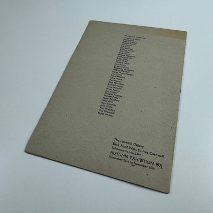 Catalogue Penwith Society Gallery Autumn exhibition 1971