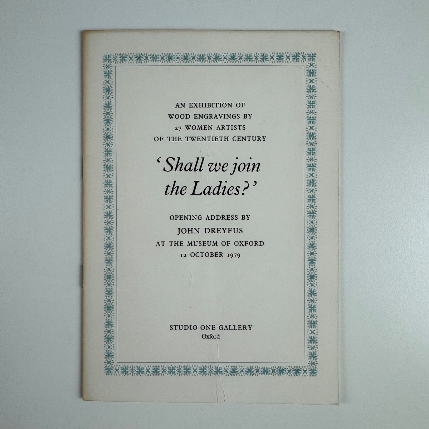Shall we join the Ladies? wood engravings by women artists of the twentieth century John Dreyfus address Museum of Oxford | Studio One Gallery