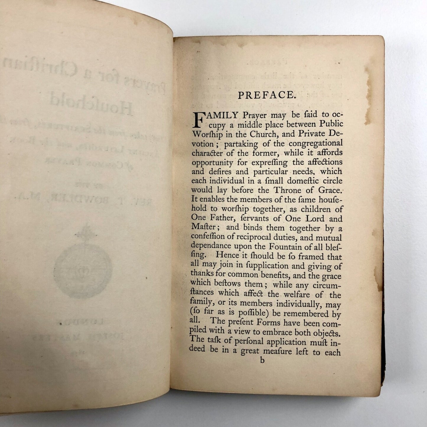 Prayers for a Christian Household Rev. T. Bowdler, 1854 | Christabel Rose Coleridge